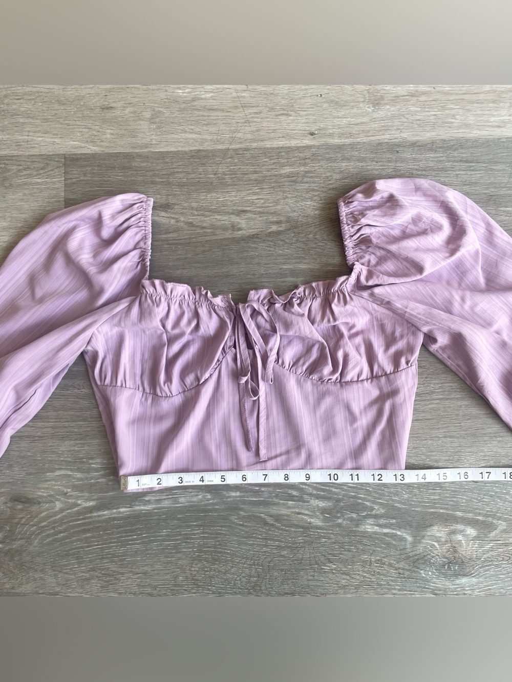 SHEIN Lilac Puff Sleeve Cottagecore Crop Top | Size Medium - Picture 8 of 8